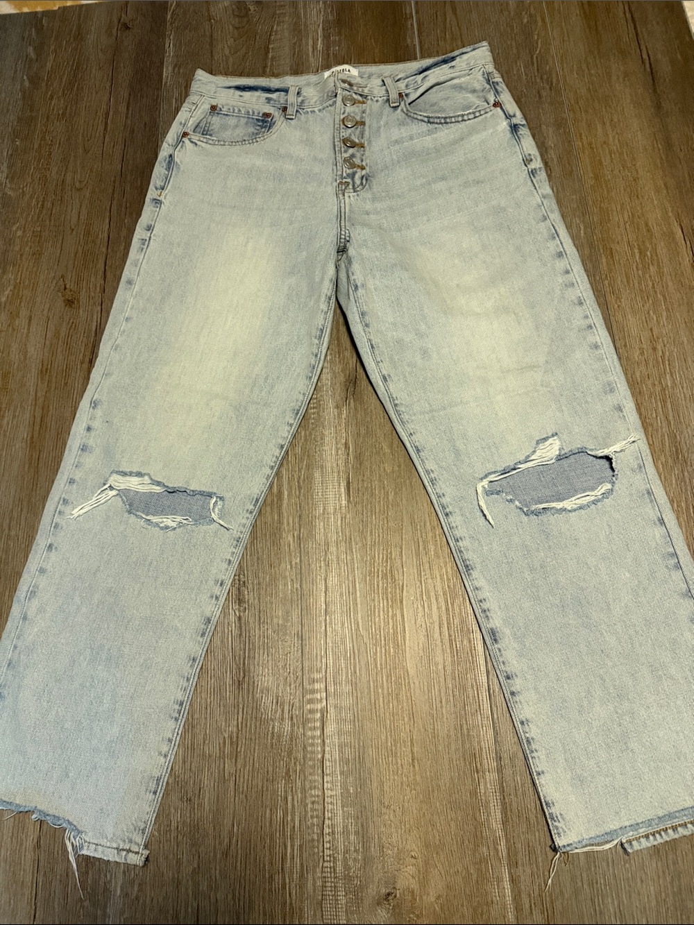 pistola Light Blue Distressed Boyfriend Jeans